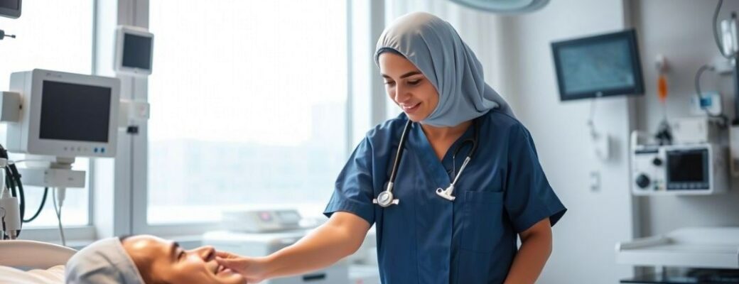 Registered nurse in Dubai hospital attending patient – 2025 vacancy