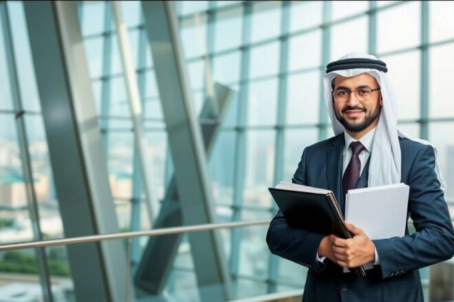 Professional man checking salary package on laptop