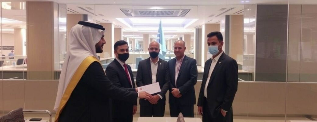 Foreign worker receiving UAE visa sponsorship approval